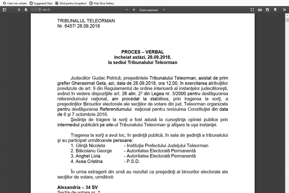 Referendumul pentru familia PSD nu este deranjat în Teleorman. PNL, PMP și USR nu s-au prezentat la tragerea la sorți a celor care vor prezida secțiile de votare