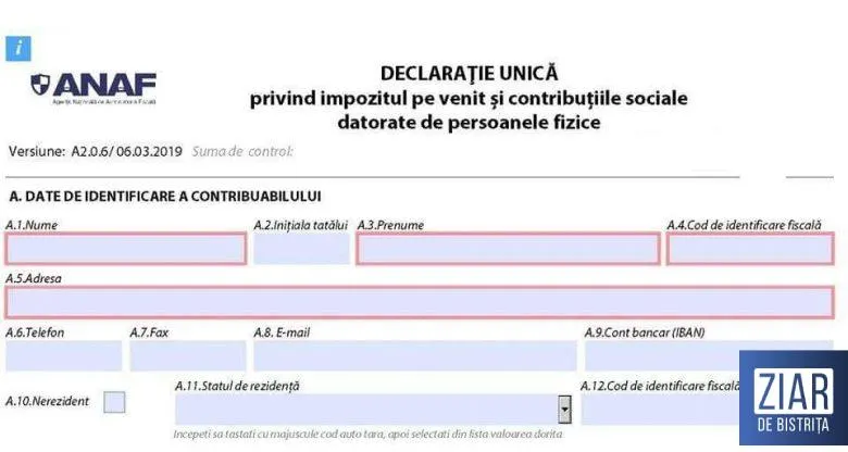 Declarația unică se depune până la data de 31 iulie 2019