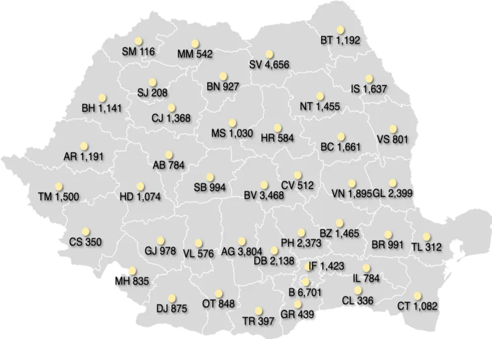 Topul județelor cu cele mai multe infectări în ultimele 24 de ore