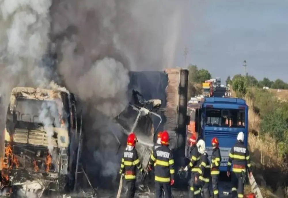 Accident grav, în Teleorman: două autocare și un TIR, în flăcări: 4 victime. Planul roșu de intervenție a fost activat - VIDEO