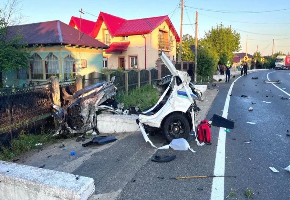 UN ȘOFER CU PERMISUL SUSPENDAT S-A IZBIT VIOLENT DE UN CAP DE POD PE E70