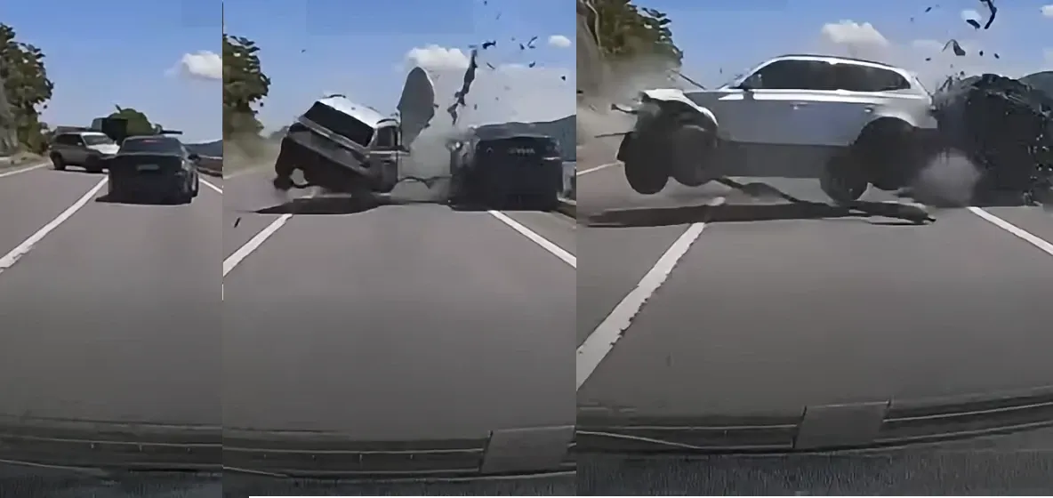 Filmarea cu momentul accidentului cumplit din Defileul Dunării, în care un pompier și un polițist au murit – VIDEO
