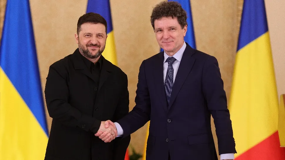 Volodimir Zelenski și Nicușor Dan